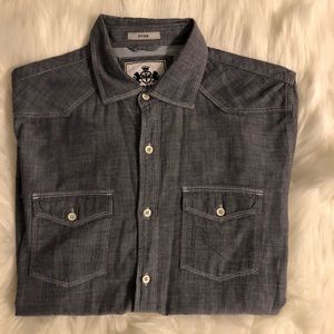 Dark grey button down shirt